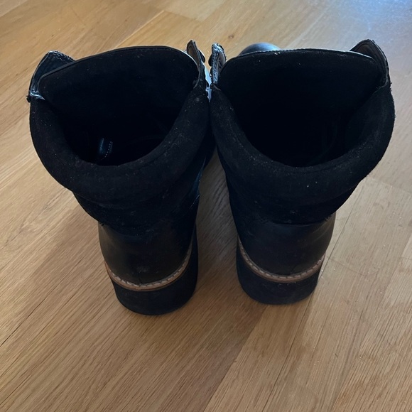 Women's Black Lace Up Boots - Picture 3 of 8